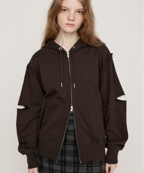 SLY（スライ） パーカー SLIT ZIP SW PK スリット ジップ スウェット