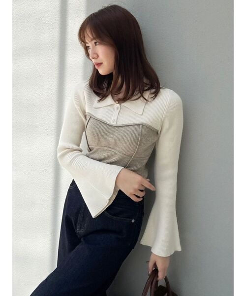 dazzlin（ダズリン） ニット セーター ラメビスチェラインニット