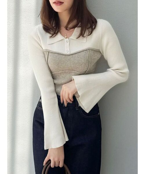 dazzlin（ダズリン） ニット セーター ラメビスチェラインニット