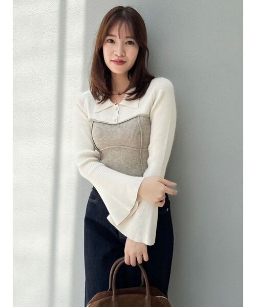 dazzlin（ダズリン） ニット セーター ラメビスチェラインニット