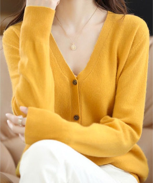 BLANC FICELLE カーディガン ニット Vネック カーディガン レディース