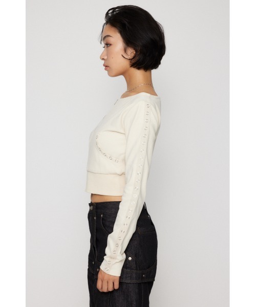 LAGUA GEM（ラグアジェム） tシャツ EYELET ZIP CUT トップス