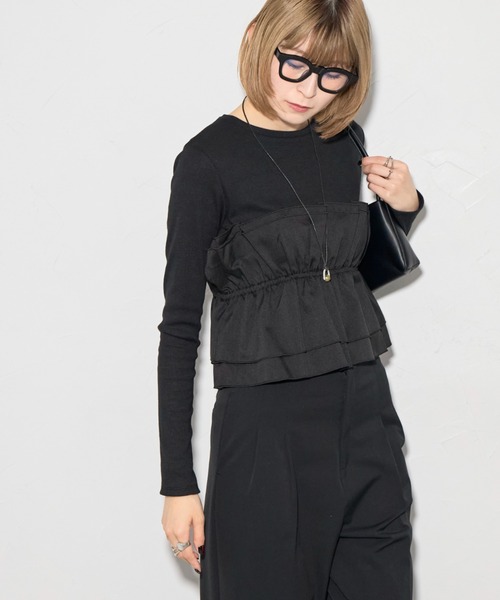 leimn tシャツ ビスチェ風レイヤードロンT レディース : ZOZOTOWN