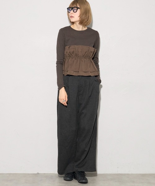 t. japan ビスチェ　新品未使用 leimn tシャツ ビスチェ風レイヤードロンT レディース : ZOZOTOWN