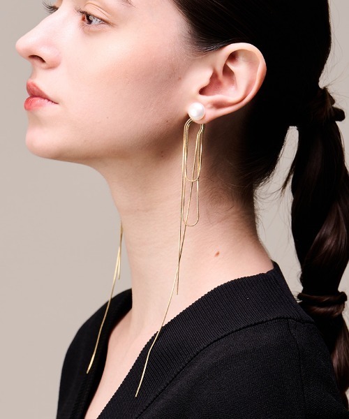 淡水パール チェーンピアス 2way ピアス 2way淡水＆チェーンピアス レディース : ZOZOTOWN Yahoo!店