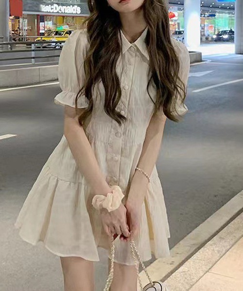 「Dream garden」 「YUGA」半袖ワンピース FREE オフホワイト レディース_画像7