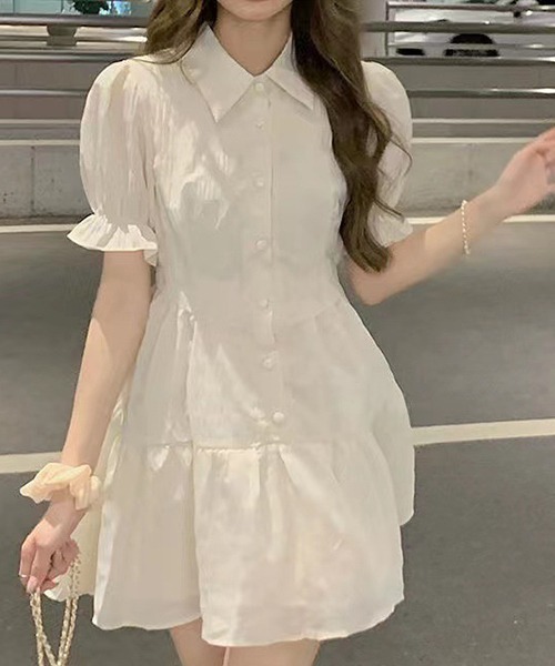 「Dream garden」 「YUGA」半袖ワンピース FREE オフホワイト レディース_画像9