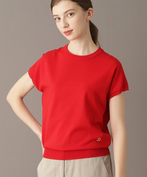 「DRESSTERIOR」 半袖ニット 36 ワインレッド レディース_画像3