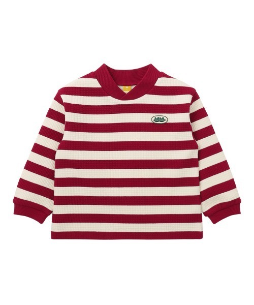tシャツ 「SOFT＆」キャットカラーボーダー柄長袖Tシャツ キッズ 子供
