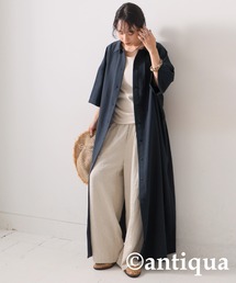 「antiqua」 半袖ワンピース P ブルー レディースの画像2