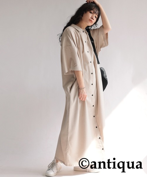 「antiqua」 半袖ワンピース P ブルー レディースの画像3