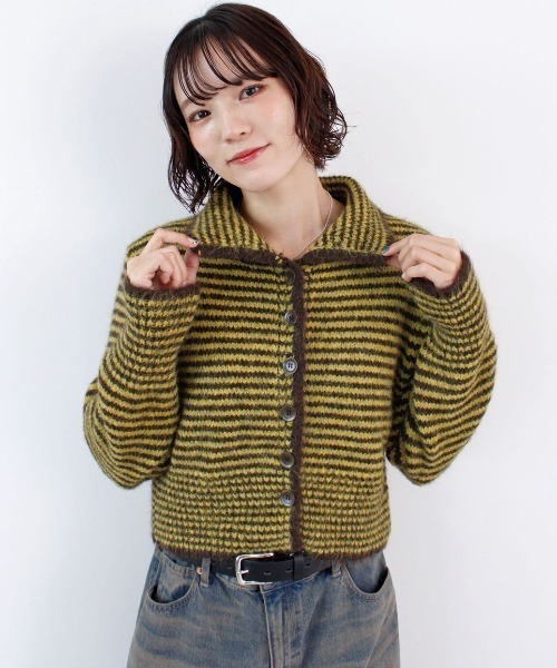 ニット セーター 配色ボーダーニットトップス レディース : ZOZOTOWN