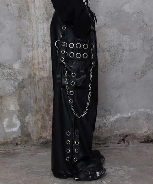 Amilige（アミリージュ） カーゴパンツ PUサスペンダージョガーパンツ