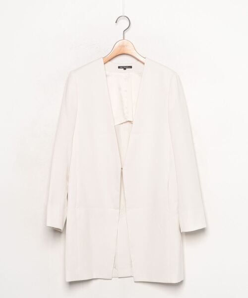 23区（ニジュウサンク） ノーカラーコート 38 ホワイト レディース