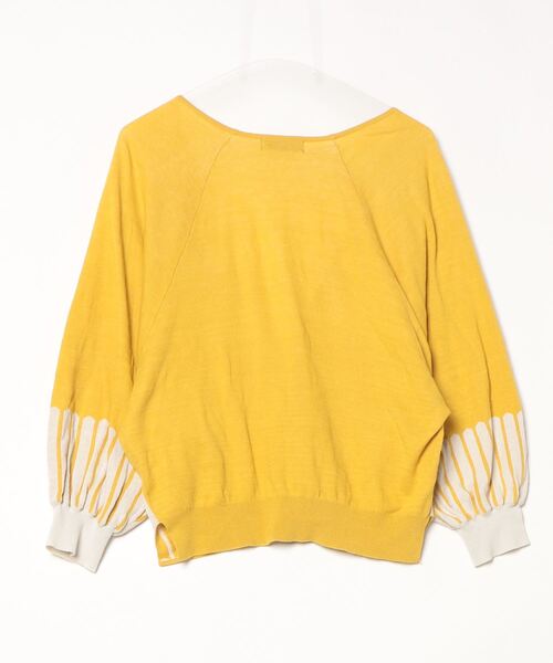 「Ne-net」 7分袖ニットカーディガン 02 イエロー レディース_画像2