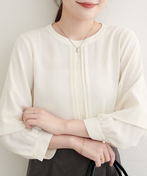 「natural couture」 長袖ブラウス FREE オフホワイト レディース_画像2