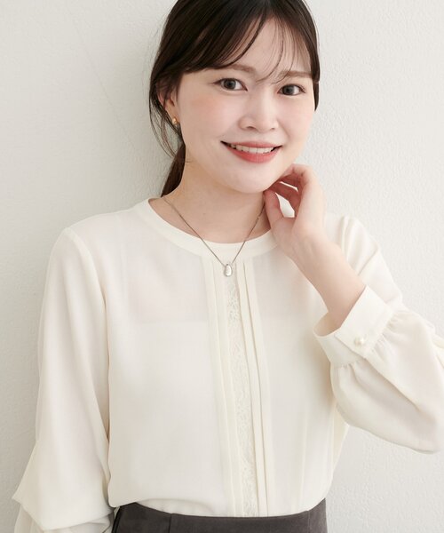 「natural couture」 長袖ブラウス FREE オフホワイト レディース_画像3