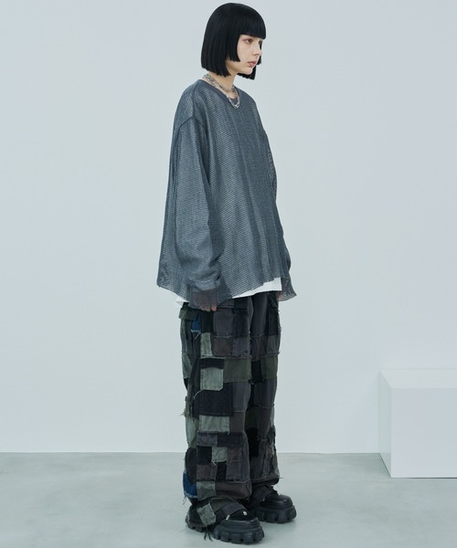 「AIVER」 長袖シャツ SMALL ダークグレー メンズ_画像4