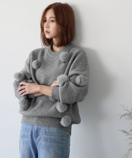 「ELFRANK」 長袖ニット FREE ブラック レディース_画像3