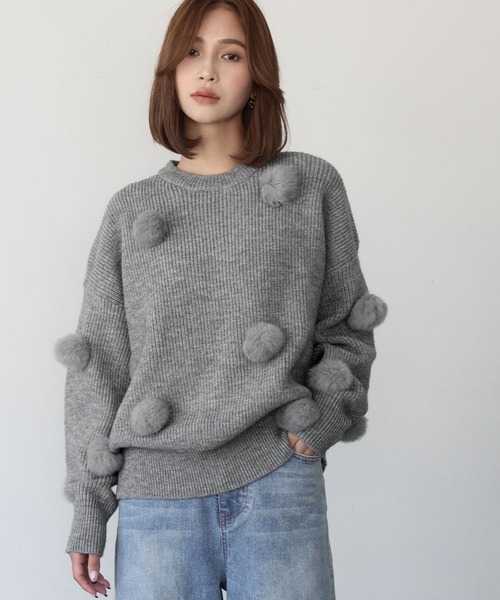 「ELFRANK」 長袖ニット FREE ブラック レディース_画像4