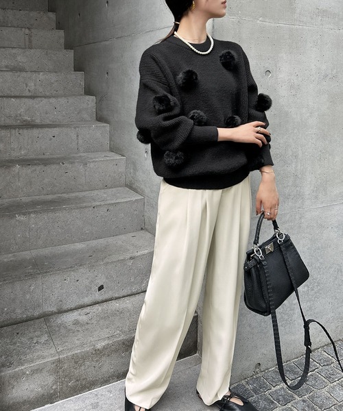 「ELFRANK」 長袖ニット FREE ブラック レディース_画像8