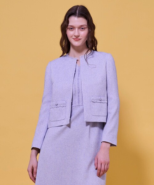 TOCCA（トッカ） ジャケット ノーカラージャケット FROST MIST TWEED