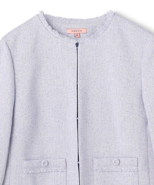 TOCCA（トッカ） ジャケット ノーカラージャケット FROST MIST TWEED
