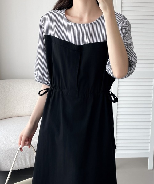 「ABITOKYO」 半袖ワンピース X-LARGE ブラック レディース_画像2