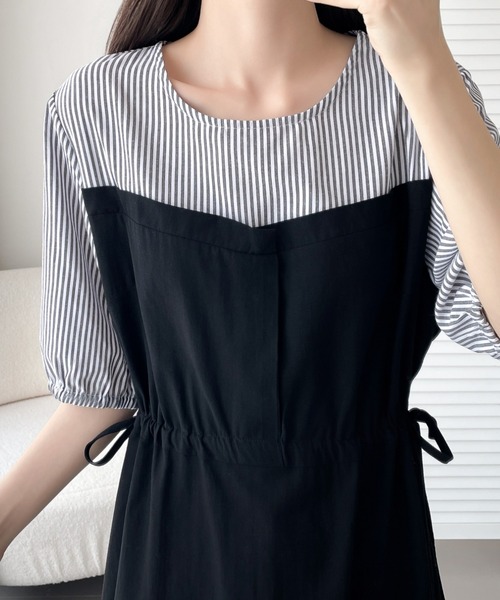 「ABITOKYO」 半袖ワンピース X-LARGE ブラック レディース_画像3