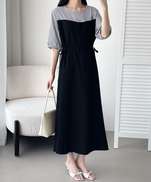 「ABITOKYO」 半袖ワンピース X-LARGE ブラック レディース_画像6
