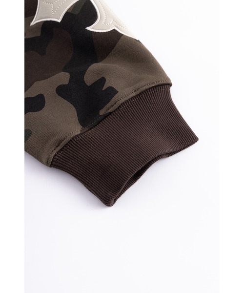 パーカー ジップフーディ｜Camouflage Cross Leather Patch Zip Hoodie｜SUPPLIER メンズ レディース