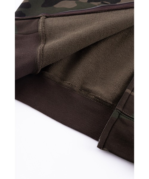 パーカー ジップフーディ｜Camouflage Cross Leather Patch Zip Hoodie｜SUPPLIER メンズ レディース