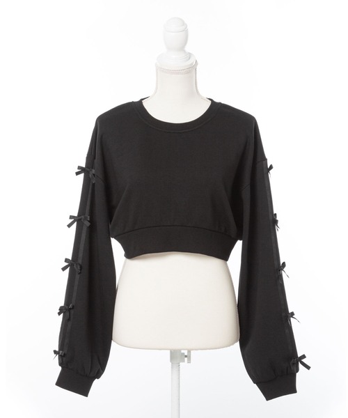 「DearMyLoveRose」 スウェットカットソー M-L ブラック レディース_画像4