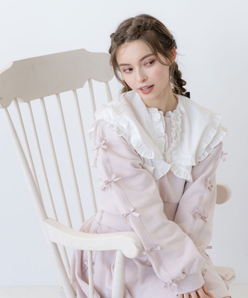 「DearMyLoveRose」 スウェットカットソー M-L ブラック レディース_画像8