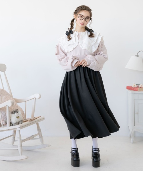 「DearMyLoveRose」 スウェットカットソー M-L ブラック レディース_画像9