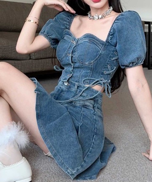 「SPIGA」 セットアップ FREE ブルー レディース_画像5