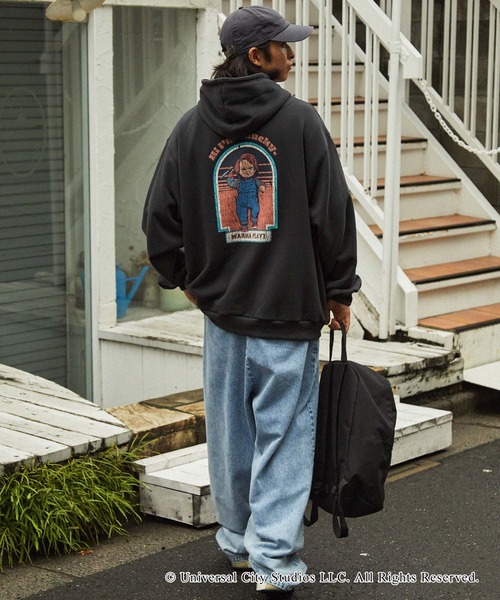 「MONO-MART」 プルオーバーパーカー L スミクロ メンズ_画像8