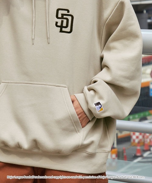 「MONO-MART」 「mlb」プルオーバーパーカー S ダークブラウン メンズ_画像4