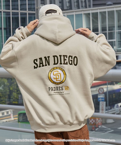 「MONO-MART」 「mlb」プルオーバーパーカー S ダークブラウン メンズ_画像5