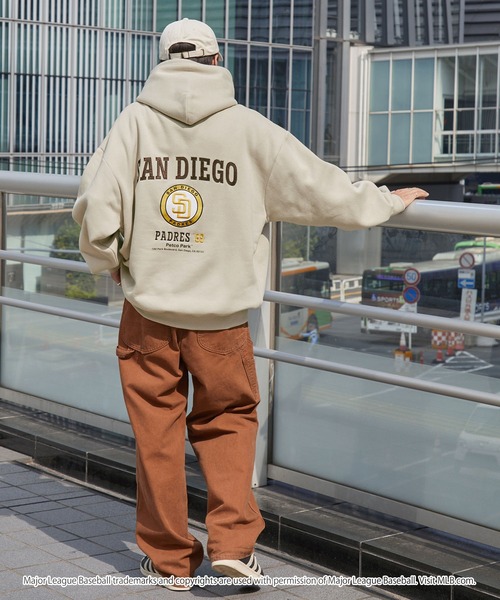 「MONO-MART」 「mlb」プルオーバーパーカー S ダークブラウン メンズ_画像8