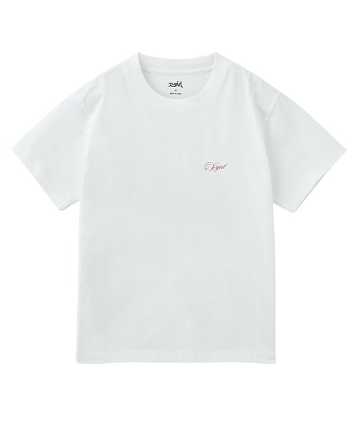 X-girl（エックスガール） tシャツ CURSIVE SCRIPT LOGO AND FACE S/S