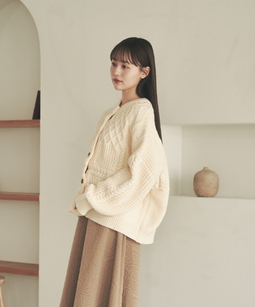 「moi tytto」 ニットカーディガン FREE ナチュラル レディース_画像8