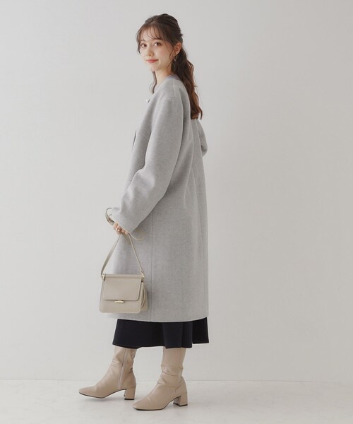 「couture brooch」 ノーカラーコート 42 ライトベージュ レディース_画像3