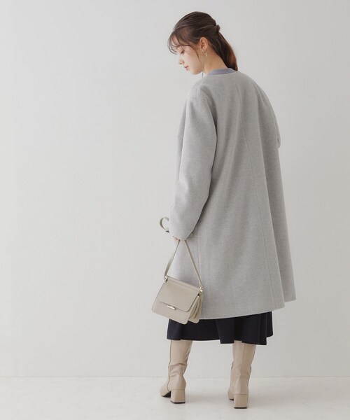 「couture brooch」 ノーカラーコート 42 ライトベージュ レディース_画像4