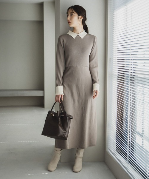 「Andemiu」 ニットワンピース FREE グリーン レディース_画像3