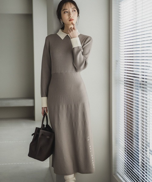 「Andemiu」 ニットワンピース FREE グリーン レディース_画像5