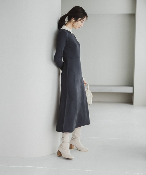 「Andemiu」 ニットワンピース FREE グリーン レディース_画像6