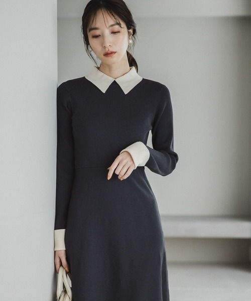 「Andemiu」 ニットワンピース FREE グリーン レディース_画像7