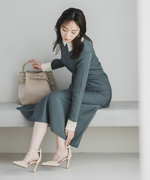 「Andemiu」 ニットワンピース FREE グリーン レディース_画像8