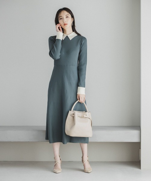 「Andemiu」 ニットワンピース FREE グリーン レディース_画像9